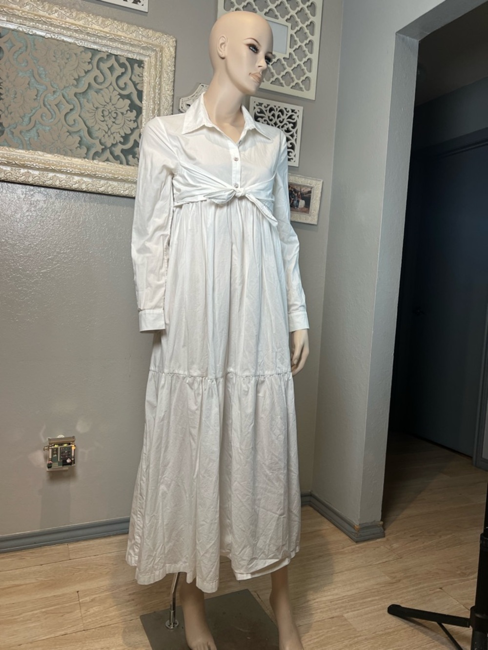 Mara Hoffman White Tie-Front Maxi Dress - Picture 2 of 10